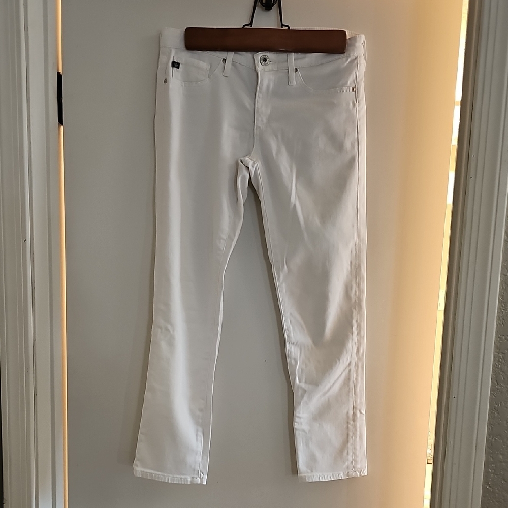 AG Adriano Goldschmied The Stilt Crop White Pants